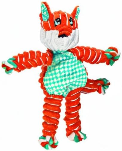 KONG Floppy Knots Rope and Plush Dog Toy, Fox, MediumLarge